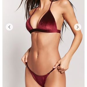 Forever 21 Velvet Bikini Top and Bottom☀️